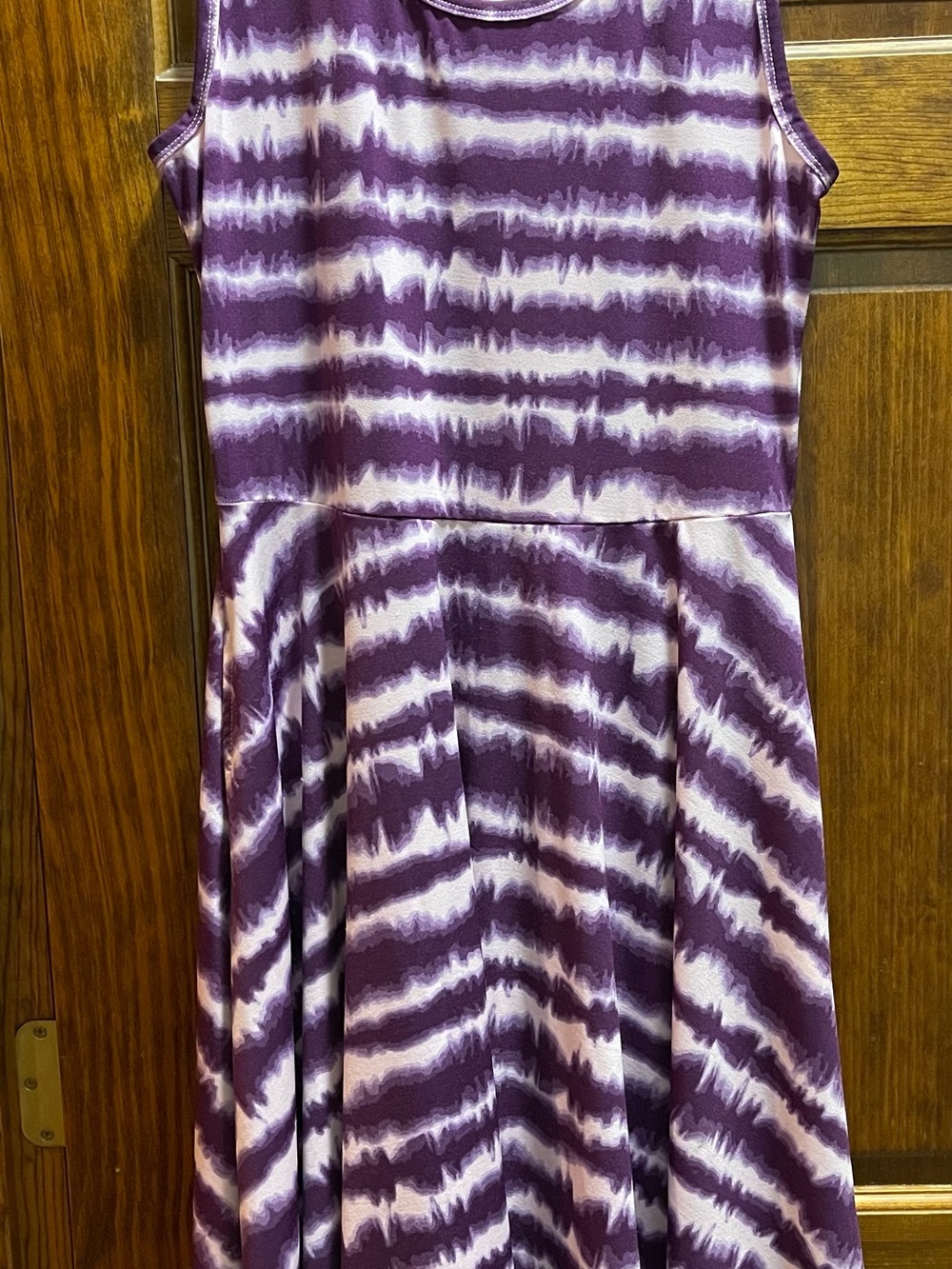 LuLaRoe Purple & White Tie-Dye Sleeveless Skater Dress